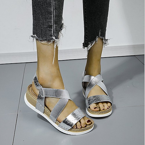 Women's Sandals Flat Sandal Summer Flat Heel Peep Toe Daily PU Black / Gold / Silver
Women's Sandals Flat Sandal Summer Flat Heel Peep Toe Daily PU Black / Gold / Silver