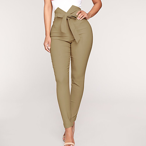 Women's Basic Slim Cotton Chinos Pants - Solid Colored Breathable High Waist Wine Black Blue S / M / L
Women's Basic Slim Cotton Chinos Pants - Solid Colored Breathable High Waist Wine Black Blue S / M / L