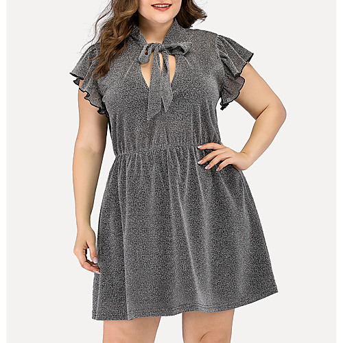 Women's A Line Dress Short Mini Dress Gray Short Sleeve Solid Color Split Ruched Summer V Neck Elegant Casual Going out 2021 L XL XXL 3XL 4XL / Plus Size
Women's A Line Dress Short Mini Dress Gray Short Sleeve Solid Color Split Ruched Summer V Neck Elegant Casual Going out 2021 L XL XXL 3XL 4XL / Plus Size
