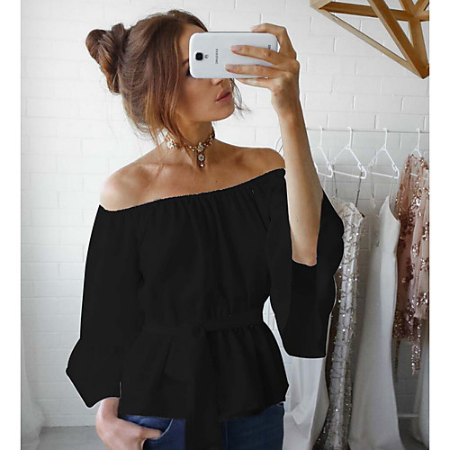 Women's Solid Colored Blouse Daily Weekend Wine / White / Black / Blushing Pink
Women's Solid Colored Blouse Daily Weekend Wine / White / Black / Blushing Pink