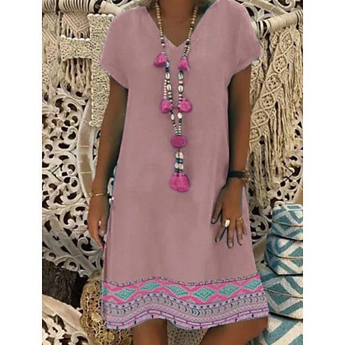 Women's Shift Dress Knee Length Dress - Short Sleeves Floral Summer Street chic 2020 Blushing Pink Gray S M L XL XXL XXXL XXXXL
Women's Shift Dress Knee Length Dress - Short Sleeves Floral Summer Street chic 2020 Blushing Pink Gray S M L XL XXL XXXL XXXXL