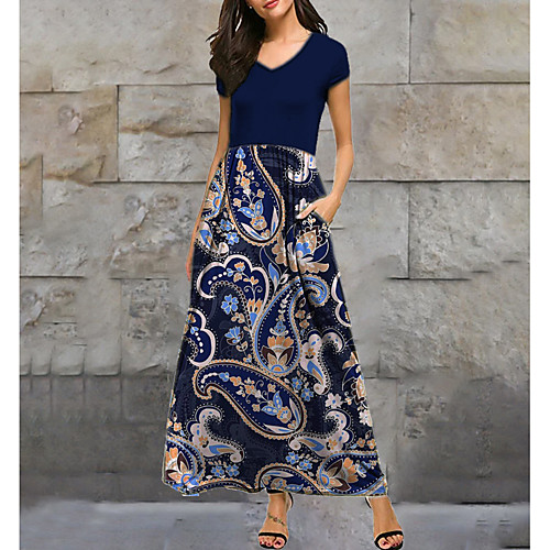 Women's A-Line Dress Knee Length Dress - Short Sleeves Geometric Print Summer Casual Daily 2020 Navy Blue M L XL XXL XXXL
Women's A-Line Dress Knee Length Dress - Short Sleeves Geometric Print Summer Casual Daily 2020 Navy Blue M L XL XXL XXXL