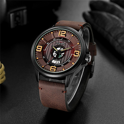 Men's Mechanical Watch Quartz Genuine Leather 30 m Water Resistant / Waterproof Calendar / date / day Day Date Analog Fashion Cool - Black / Yellow Black Brown One Year Battery Life
Men's Mechanical Watch Quartz Genuine Leather 30 m Water Resistant / Waterproof Calendar / date / day Day Date Analog Fashion Cool - Black / Yellow Black Brown One Year Battery Life