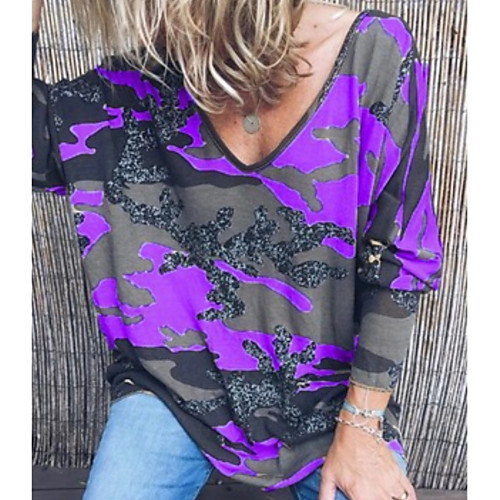 Women's T shirt Geometric Tie Dye Printing Long Sleeve Round Neck Tops Black Blue Purple
Women's T shirt Geometric Tie Dye Printing Long Sleeve Round Neck Tops Black Blue Purple