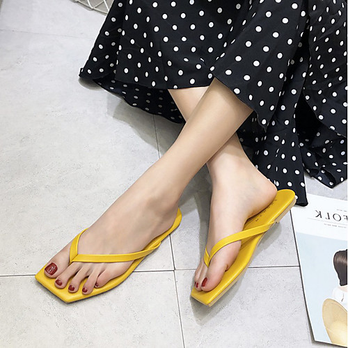 Women's Slippers & Flip-Flops Summer Flat Heel Square Toe Daily Beach PU Almond / Black / Yellow
Women's Slippers & Flip-Flops Summer Flat Heel Square Toe Daily Beach PU Almond / Black / Yellow