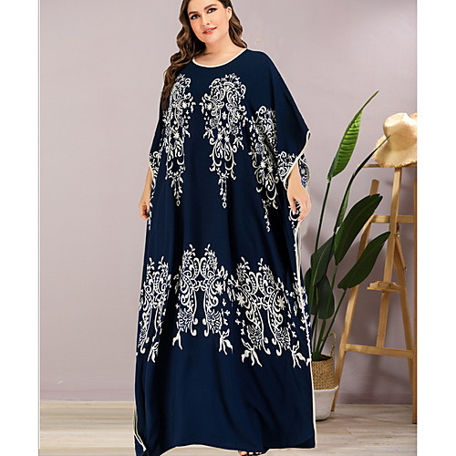 Women's Sheath Dress Maxi long Dress - 3/4 Length Sleeve Print Summer Elegant 2020 Navy Blue One-Size
Women's Sheath Dress Maxi long Dress - 3/4 Length Sleeve Print Summer Elegant 2020 Navy Blue One-Size