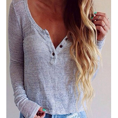 Women's Solid Colored Long Sleeve Pullover Sweater Jumper, Round Neck Gray S / M / L
Women's Solid Colored Long Sleeve Pullover Sweater Jumper, Round Neck Gray S / M / L
