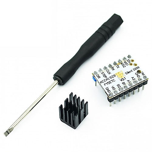 Ultra-silent TMC2209 V2.1Stepper Motor Driver Module SPI With Heat Sink Kit TMC2208 Upgrade
Ultra-silent TMC2209 V2.1Stepper Motor Driver Module SPI With Heat Sink Kit TMC2208 Upgrade