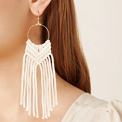 Women's Hoop Earrings Braided Precious Earrings Jewelry Light Coffee / White / Purple For Holiday
Women's Hoop Earrings Braided Precious Earrings Jewelry Light Coffee / White / Purple For Holiday