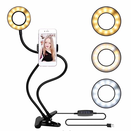 USB Charging Power LED Selfie Ring Filling Light With Mobile Phone Clip Holder Lazy Bracket Desktop Clamp Eye Care Lamp 
USB Charging Power LED Selfie Ring Filling Light With Mobile Phone Clip Holder Lazy Bracket Desktop Clamp Eye Care Lamp