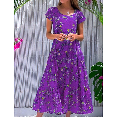 Women's Chiffon Dress - Short Sleeves Floral Summer Elegant 2020 Purple S M L XL XXL XXXL
Women's Chiffon Dress - Short Sleeves Floral Summer Elegant 2020 Purple S M L XL XXL XXXL