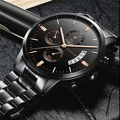 Men's Dress Watch Quartz Stainless Steel 30 m Water Resistant / Waterproof Calendar / date / day Day Date Analog Fashion Cool - Black / Silver BlackGloden WhiteSilver One Year Battery Life
Men's Dress Watch Quartz Stainless Steel 30 m Water Resistant / Waterproof Calendar / date / day Day Date Analog Fashion Cool - Black / Silver BlackGloden WhiteSilver One Year Battery Life