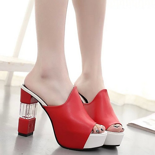 Women's Slippers & Flip-Flops Summer Chunky Heel Open Toe Daily PU White / Black / Red
Women's Slippers & Flip-Flops Summer Chunky Heel Open Toe Daily PU White / Black / Red