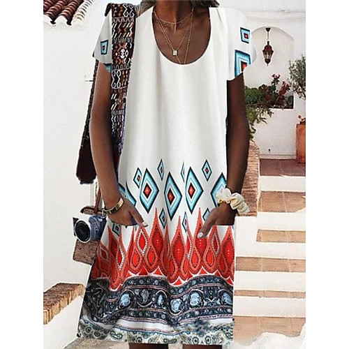 Women's A Line Dress - Short Sleeves Geometric Summer Elegant Slim 2020 White Navy Blue M L XL XXL XXXL XXXXL
Women's A Line Dress - Short Sleeves Geometric Summer Elegant Slim 2020 White Navy Blue M L XL XXL XXXL XXXXL