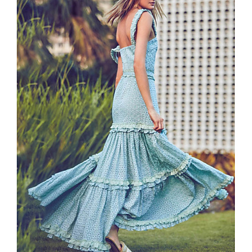 Sheath / Column Bohemian Maxi Holiday Party Wear Dress Spaghetti Strap Sleeveless Floor Length Cotton with Ruffles 2020
Sheath / Column Bohemian Maxi Holiday Party Wear Dress Spaghetti Strap Sleeveless Floor Length Cotton with Ruffles 2020