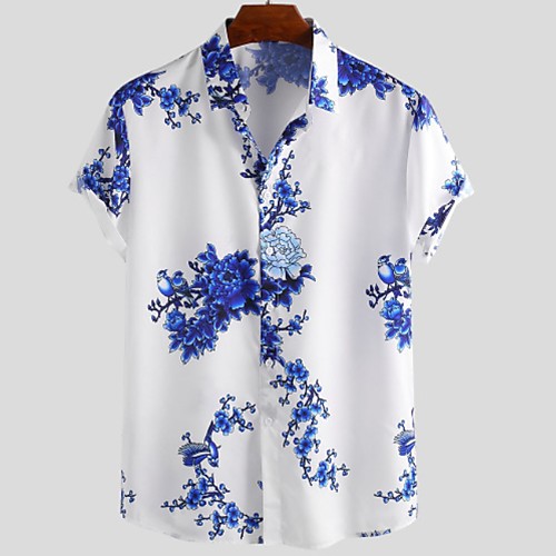 Men's Floral Shirt - Cotton Tropical Hawaiian Holiday Beach Blue / Green / Gray / Short Sleeve
Men's Floral Shirt - Cotton Tropical Hawaiian Holiday Beach Blue / Green / Gray / Short Sleeve