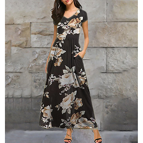 Women's A-Line Dress Knee Length Dress - Short Sleeves Floral Print Summer Casual Daily 2020 Black M L XL XXL XXXL
Women's A-Line Dress Knee Length Dress - Short Sleeves Floral Print Summer Casual Daily 2020 Black M L XL XXL XXXL