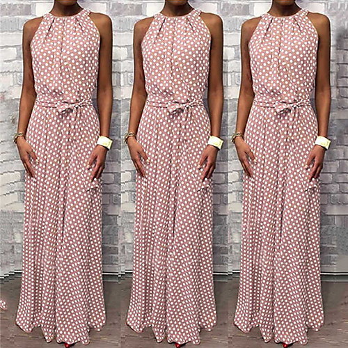 Women's Sheath Dress Maxi long Dress Khaki Black Navy Blue Sleeveless Polka Dot Summer Round Neck Elegant 2021 S M L XL XXL
Women's Sheath Dress Maxi long Dress Khaki Black Navy Blue Sleeveless Polka Dot Summer Round Neck Elegant 2021 S M L XL XXL