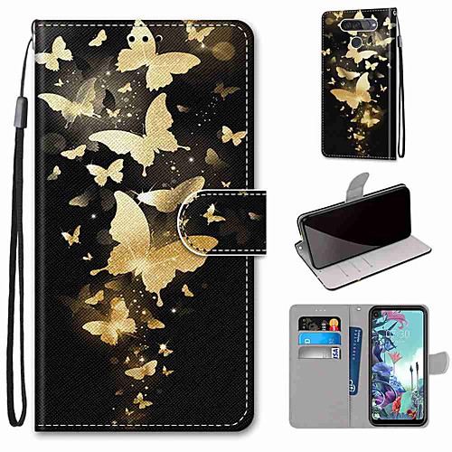 Case For LG Q70 / LG K50S / LG K40S Wallet / Card Holder / with Stand Full Body Cases Golden Butterfly PU Leather / TPU for LG K30 2019 / LG K20 2019
Case For LG Q70 / LG K50S / LG K40S Wallet / Card Holder / with Stand Full Body Cases Golden Butterfly PU Leather / TPU for LG K30 2019 / LG K20 2019