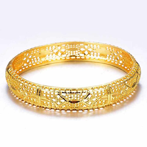 Women's Cuff Bracelet Hollow Out Wedding Vintage Theme Luxury Classic Trendy Ethnic Africa 24K Gold Plated Bracelet Jewelry Gold For Christmas Wedding Gift Birthday Festival
Women's Cuff Bracelet Hollow Out Wedding Vintage Theme Luxury Classic Trendy Ethnic Africa 24K Gold Plated Bracelet Jewelry Gold For Christmas Wedding Gift Birthday Festival