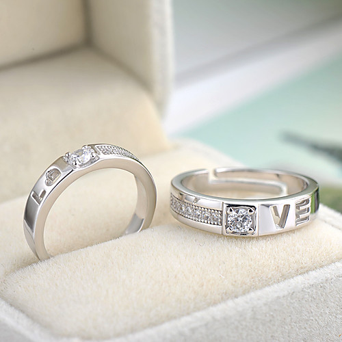 Band Ring Cubic Zirconia Mismatched Silver Copper Silver-Plated Heart Letter Animal Stylish Artistic Simple 1 Pair Adjustable / Couple's / Open Cuff Ring / Adjustable Ring
Band Ring Cubic Zirconia Mismatched Silver Copper Silver-Plated Heart Letter Animal Stylish Artistic Simple 1 Pair Adjustable / Couple's / Open Cuff Ring / Adjustable Ring