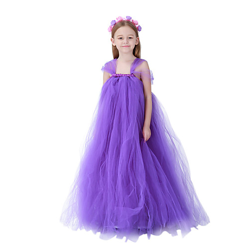Princess Dress Flower Girl Dress Girls' Movie Cosplay A-Line Slip Purple Dress Children's Day Masquerade Tulle Cotton 
Princess Dress Flower Girl Dress Girls' Movie Cosplay A-Line Slip Purple Dress Children's Day Masquerade Tulle Cotton