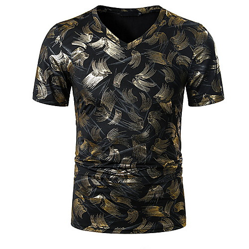 Men's T shirt Shirt Geometric Print Short Sleeve Daily Slim Tops Basic V Neck Gold Brown
Men's T shirt Shirt Geometric Print Short Sleeve Daily Slim Tops Basic V Neck Gold Brown