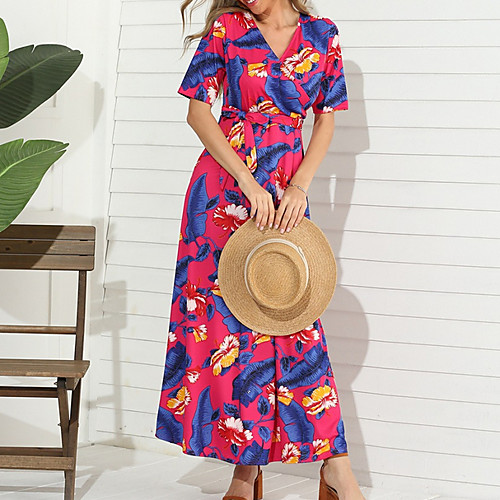 Women's Maxi Sheath Dress - Short Sleeves Floral Summer V Neck Elegant 2020 Blue Fuchsia Royal Blue S M L
Women's Maxi Sheath Dress - Short Sleeves Floral Summer V Neck Elegant 2020 Blue Fuchsia Royal Blue S M L
