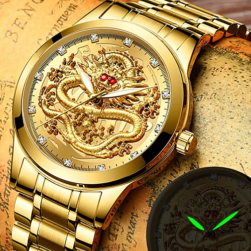 Men's Steel Band Watches Quartz Formal Style Stylish Stainless Steel Gold 30 m Water Resistant / Waterproof New Design Noctilucent Analog Casual Cool - White Black Gold One Year Battery Life
Men's Steel Band Watches Quartz Formal Style Stylish Stainless Steel Gold 30 m Water Resistant / Waterproof New Design Noctilucent Analog Casual Cool - White Black Gold One Year Battery Life