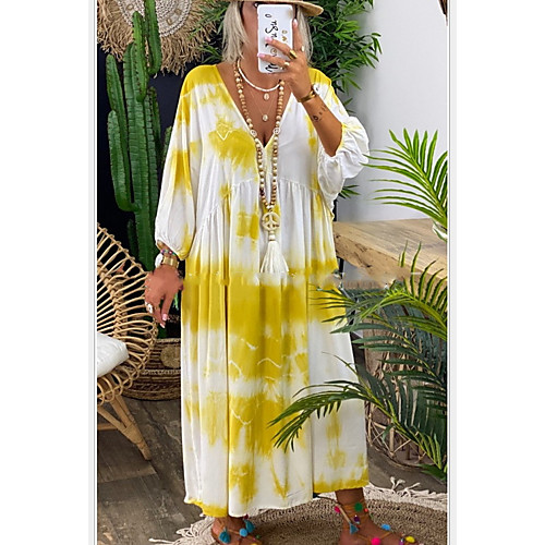 Women's Shift Dress Knee Length Dress - Long Sleeve Print Tie Dye Summer Casual Chinoiserie 2020 Black Purple Yellow Khaki S M L XL XXL XXXL
Women's Shift Dress Knee Length Dress - Long Sleeve Print Tie Dye Summer Casual Chinoiserie 2020 Black Purple Yellow Khaki S M L XL XXL XXXL