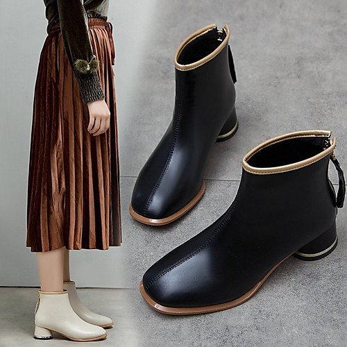 Women's Boots Spring & Summer Low Heel Square Toe Daily PU Black / Gold / Black / Beige
Women's Boots Spring & Summer Low Heel Square Toe Daily PU Black / Gold / Black / Beige