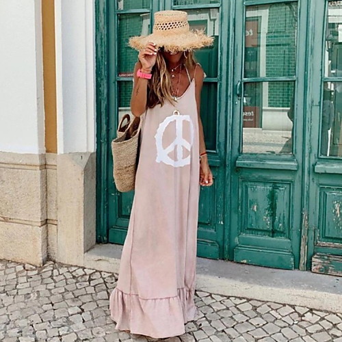 Women's Strap Dress Maxi long Dress Blushing Pink Sleeveless Print Summer V Neck Elegant 2021 S M L XL XXL
Women's Strap Dress Maxi long Dress Blushing Pink Sleeveless Print Summer V Neck Elegant 2021 S M L XL XXL