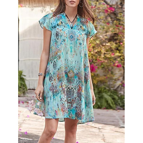 Women's Shift Dress Knee Length Dress - Short Sleeves Floral Summer Street chic 2020 Purple Red Green Navy Blue S M L XL XXL XXXL XXXXL
Women's Shift Dress Knee Length Dress - Short Sleeves Floral Summer Street chic 2020 Purple Red Green Navy Blue S M L XL XXL XXXL XXXXL