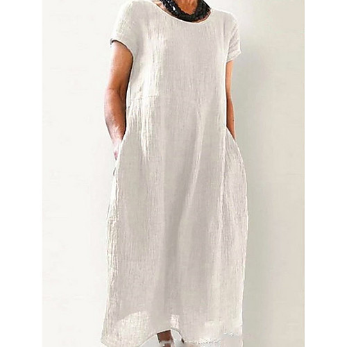 Women's Shift Dress - Short Sleeves Solid Color Summer Casual 2020 White Black Army Green Orange S M L XL XXL XXXL
Women's Shift Dress - Short Sleeves Solid Color Summer Casual 2020 White Black Army Green Orange S M L XL XXL XXXL