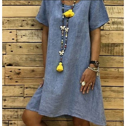 Women's A-Line Dress Knee Length Dress - Short Sleeves Solid Color Summer Work 2020 White Blushing Pink Orange Khaki Gray S M L XL XXL XXXL XXXXL XXXXXL
Women's A-Line Dress Knee Length Dress - Short Sleeves Solid Color Summer Work 2020 White Blushing Pink Orange Khaki Gray S M L XL XXL XXXL XXXXL XXXXXL