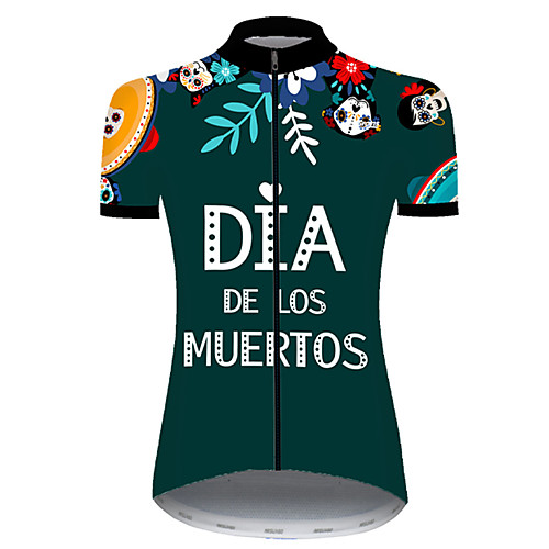 21Grams Women's Short Sleeve Cycling Jersey Nylon Polyester Green / Yellow Skull Floral Botanical Funny Bike Jersey Top Mountain Bike MTB Road Bike Cycling Breathable Quick Dry Ultraviolet Resistant
21Grams Women's Short Sleeve Cycling Jersey Nylon Polyester Green / Yellow Skull Floral Botanical Funny Bike Jersey Top Mountain Bike MTB Road Bike Cycling Breathable Quick Dry Ultraviolet Resistant
