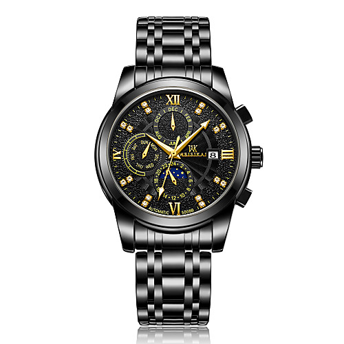 WEISIKAI Men's Mechanical Watch Automatic self-winding Modern Style Stainless Steel Water Resistant / Waterproof Calendar / date / day Noctilucent Analog Fashion Big Face - Black / Silver
WEISIKAI Men's Mechanical Watch Automatic self-winding Modern Style Stainless Steel Water Resistant / Waterproof Calendar / date / day Noctilucent Analog Fashion Big Face - Black / Silver