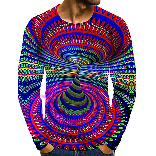 Men's T shirt Graphic Optical Illusion Plus Size Print Long Sleeve Daily Tops Streetwear Exaggerated Rainbow
Men's T shirt Graphic Optical Illusion Plus Size Print Long Sleeve Daily Tops Streetwear Exaggerated Rainbow