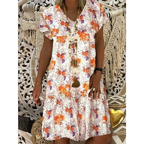Women's A-Line Dress Knee Length Dress - Short Sleeves Floral Summer Casual 2020 Blue Blushing Pink S M L XL XXL XXXL
Women's A-Line Dress Knee Length Dress - Short Sleeves Floral Summer Casual 2020 Blue Blushing Pink S M L XL XXL XXXL