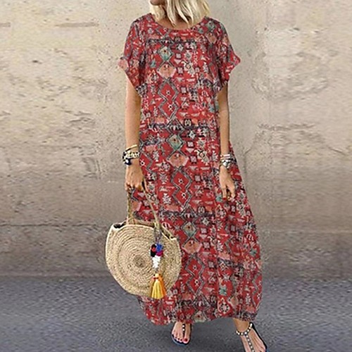 Women's A-Line Dress Maxi long Dress - Short Sleeves Floral Summer Casual Mumu 2020 Red Green S M L XL XXL XXXL XXXXL
Women's A-Line Dress Maxi long Dress - Short Sleeves Floral Summer Casual Mumu 2020 Red Green S M L XL XXL XXXL XXXXL