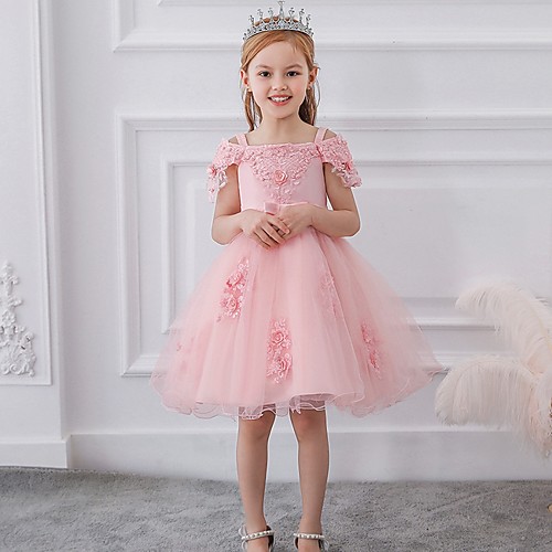 Princess Knee Length Flower Girl Dresses Party Satin Short Sleeve Off Shoulder with Sash / Ribbon
Princess Knee Length Flower Girl Dresses Party Satin Short Sleeve Off Shoulder with Sash / Ribbon