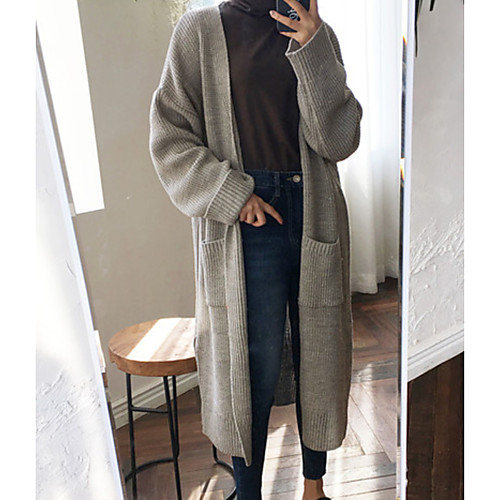 Women's Solid Colored Long Sleeve Cardigan Sweater Jumper, V Neck Black / Purple / Gray One-Size
Women's Solid Colored Long Sleeve Cardigan Sweater Jumper, V Neck Black / Purple / Gray One-Size