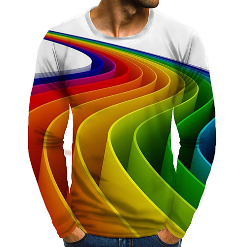 Men's T shirt Rainbow Graphic Plus Size Print Long Sleeve Daily Tops Streetwear Exaggerated Rainbow 
Men's T shirt Rainbow Graphic Plus Size Print Long Sleeve Daily Tops Streetwear Exaggerated Rainbow