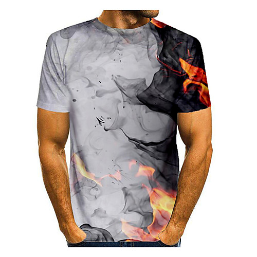 Men's T shirt Shirt Graphic Flame Print Short Sleeve Daily Tops Basic Round Neck White
Men's T shirt Shirt Graphic Flame Print Short Sleeve Daily Tops Basic Round Neck White