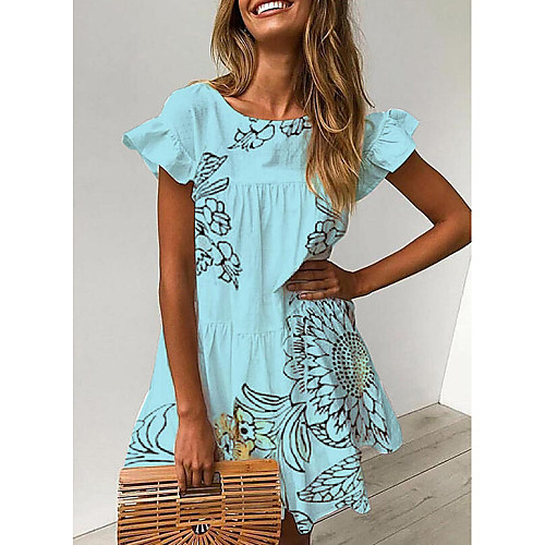 Women's A-Line Dress Knee Length Dress - Short Sleeves Floral Summer Casual 2020 White Blue Yellow S M L XL
Women's A-Line Dress Knee Length Dress - Short Sleeves Floral Summer Casual 2020 White Blue Yellow S M L XL