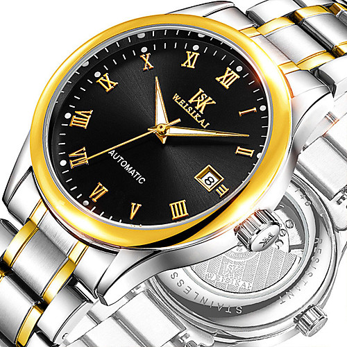 WEISIKAI Unisex Mechanical Watch Classic Fashion Stainless Steel Automatic self-winding Black / Silver BlackGloden GoldenSilver Water Resistant / Waterproof Calendar / date / day Noctilucent Analog
WEISIKAI Unisex Mechanical Watch Classic Fashion Stainless Steel Automatic self-winding Black / Silver BlackGloden GoldenSilver Water Resistant / Waterproof Calendar / date / day Noctilucent Analog
