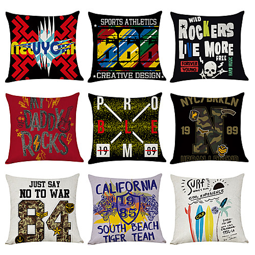 9 pcs Linen Pillow Cover, Letter & Number Casual Modern Square Traditional Classic
9 pcs Linen Pillow Cover, Letter & Number Casual Modern Square Traditional Classic