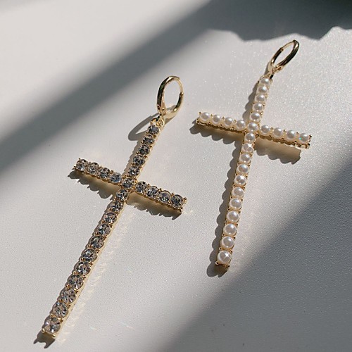 Women's Mismatch Earrings Hanging Cross Earrings Statement Luxury Trendy Fashion Cool 18K Gold Plated Earrings Jewelry Gold For Formal Prom Date Street Festival
Women's Mismatch Earrings Hanging Cross Earrings Statement Luxury Trendy Fashion Cool 18K Gold Plated Earrings Jewelry Gold For Formal Prom Date Street Festival