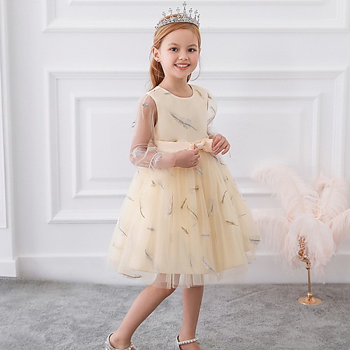 Princess Knee Length Flower Girl Dresses Party Tulle Long Sleeve Jewel Neck with Sash / Ribbon
Princess Knee Length Flower Girl Dresses Party Tulle Long Sleeve Jewel Neck with Sash / Ribbon