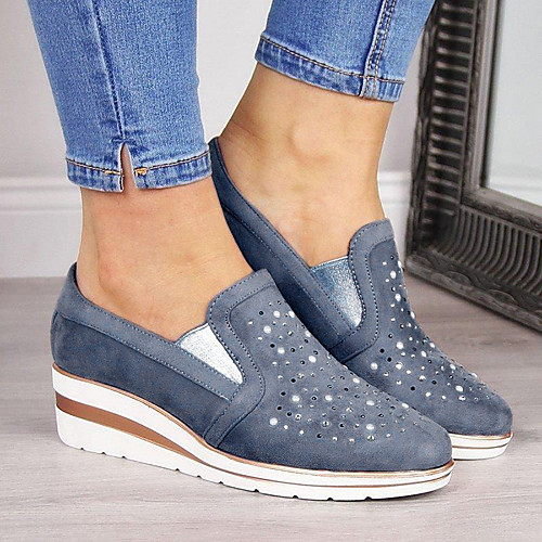 Women's Loafers & Slip-Ons Height Increasing Shoes Wedge Heel Round Toe Daily Suede Solid Colored Summer Blue Pink Gray
Women's Loafers & Slip-Ons Height Increasing Shoes Wedge Heel Round Toe Daily Suede Solid Colored Summer Blue Pink Gray